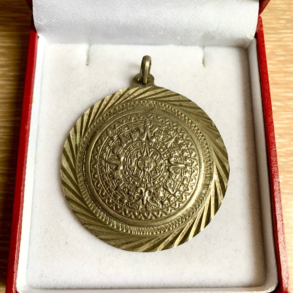 Vintage Taxco Mayan Calendar Pendant